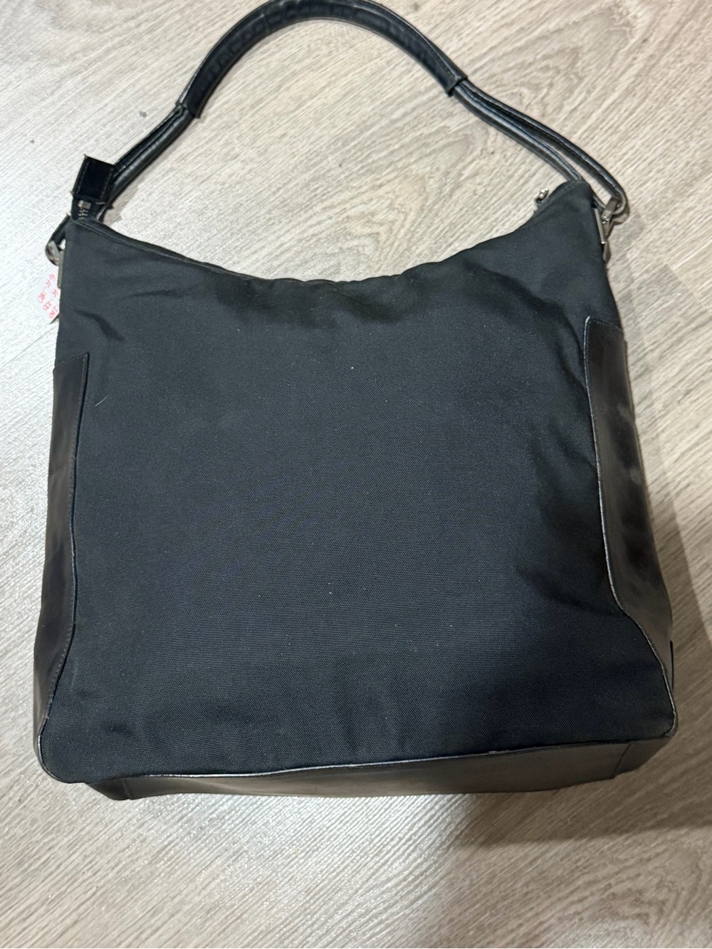Gucci Black Canvas and Leather Shoulder Hobo Bag with Silver Hardware